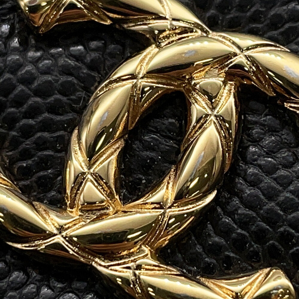 CHANEL Black Caviar Leather Logo Wallet - Picture 10 of 14